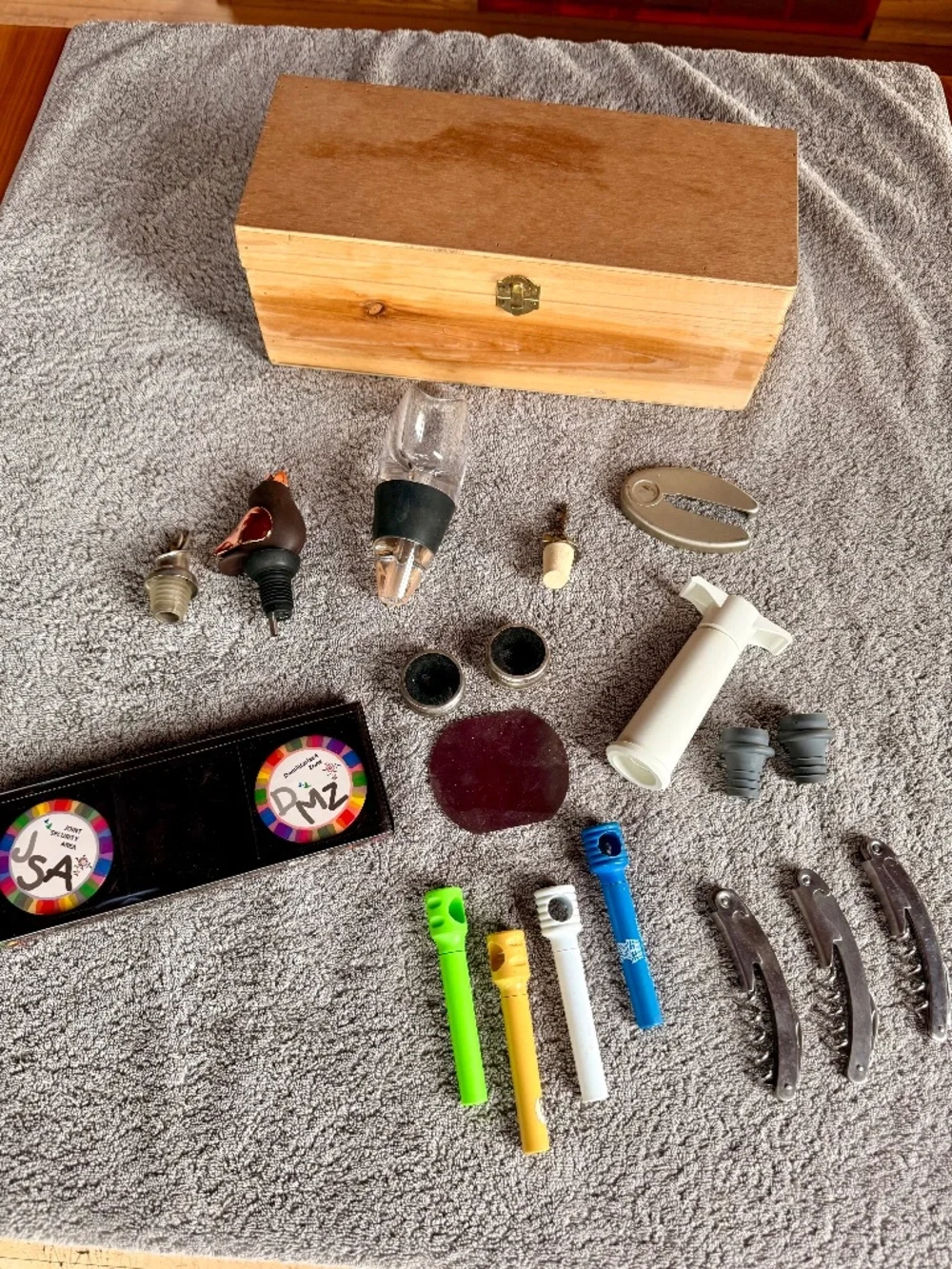 18-Piece Barware and Beverage Accessory Bundle with Wooden Box